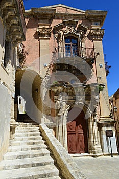 Typical Baroque Architecture in Ragusa Sicily Italy photo
