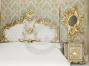 Baroque bedroom suite in royal interior