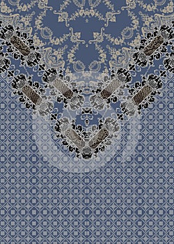 Baroque blue design baroque geometric lines