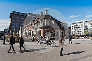 The baroque building cafe Hauptwache in the city of Frankfurt, Germany