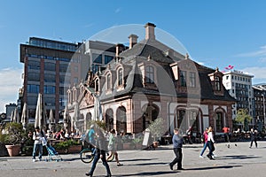 The baroque building cafe Hauptwache in the city of Frankfurt, Germany