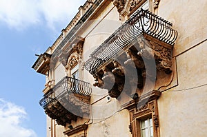 Baroque architecture in the old town of Noto in Sicily