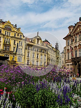 Baroque buildings in Prague Old Town Square