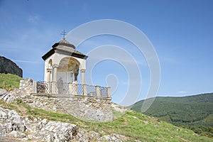 The Baroque Chapel of St. Jan Nepomucky, in front of Krasna Horka Castle.