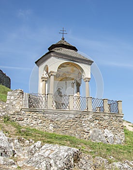 The Baroque Chapel of St. Jan Nepomucky, in front of Krasna Horka Castle.