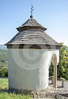 The Baroque Chapel of St. Jan Nepomucky, in front of Krasna Horka Castle. Slovakia