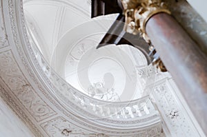 Baroque church interior ceiling wall white ambulatory arcade