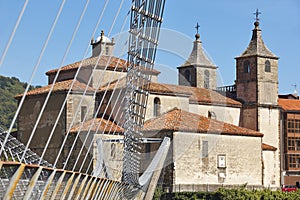 Baroque church with modern bridge. Cangas del Narcea, Spain