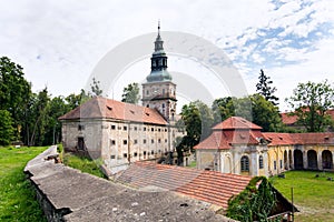 Baroque cistercian Plasy Monastery, Plzen region, Czech Republic, summer day