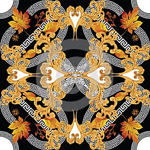 Baroque colored with greek design pattern
