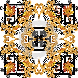 Baroque colored with greek design pattern