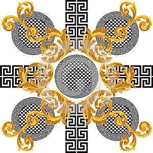 Baroque colored with greek design pattern photo