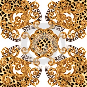 Baroque colored with greek design pattern