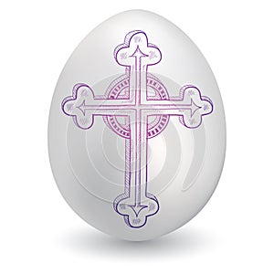 Baroque cross on Easter Egg