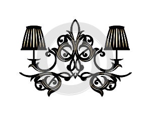 Baroque Elegant Wall lamp with ornaments