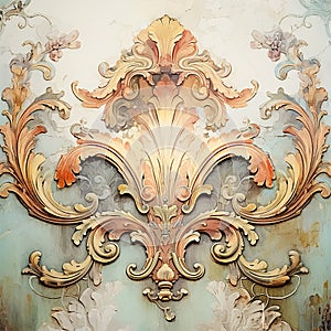 Baroque exquisite ornament texture, luxury classic decor genrated by AI photo