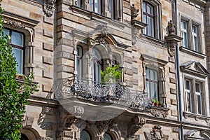 Baroque facade with balcony
