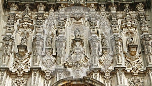 Baroque facade of the Cathedral of mexico city X