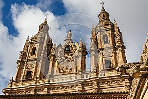 Baroque facade of the church in Salamanca