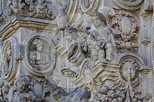 Baroque facade decoration of the church in Tepotzotlan photo