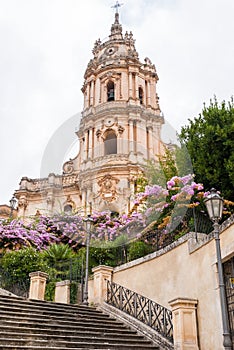 The baroque facade of the duomo of San Giorgio in Modica (Sicily)