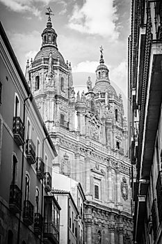 Baroque facade of La Clerecia Church in Salamanca photo