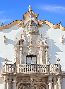 Baroque facade of the Marques de la Gomera Palace in Osuna. Ducal town declared a Historic-Artistic Site. Southern Spain