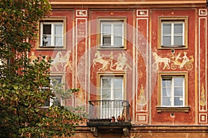 Baroque facade in the Old Town. Warsaw. Poland photo