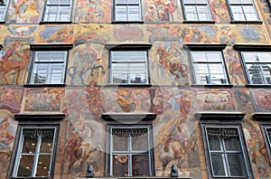 Baroque facade painting at the Grazer Herrengasse in Graz