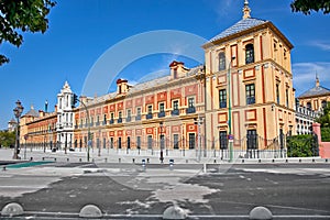 Baroque facade of the Palace of San Telmo in Seville. Spain. photo