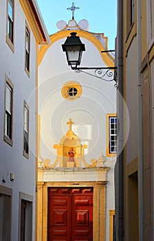 Baroque facade of the 17th Century Church of Misericordia, Santarem, Portugal. photo