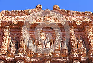 Baroque facade of the Zacatecas cathedral, mexico IX
