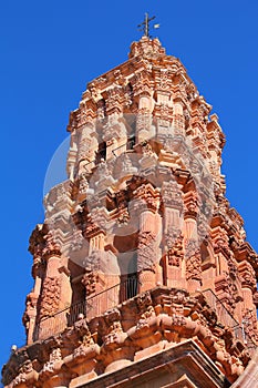 Baroque facade of the Zacatecas cathedral, mexico XIII