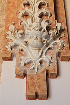 Baroque figure detail decorative wall ancient