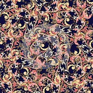 Baroque floral vintage seamless pattern.