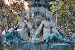 Baroque Fountain in Dom Pedro IV square