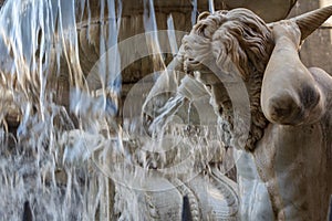 Baroque fountain in the historic part of Catania, Sicily island