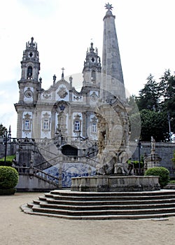 Baroque fountain at the Sanctuary of Our Lady of Remedies, Lamego, Portugal