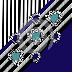 baroque framed geometric scarf design