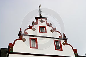 Baroque gable of historic building in old town of Hachenburg, Rheinland-Pfalz, Germany photo