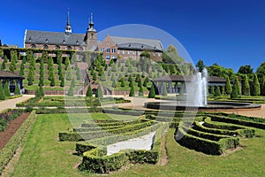 Baroque Gardens and Fountain of Historic Cistertian Monastery at Kamp, Kamp-Lintfort, Lower Rhine, North Rhine-Westphalia, Germany