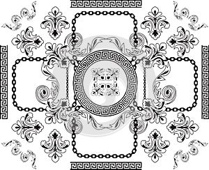 Baroque greek style abstract seamless pattern design