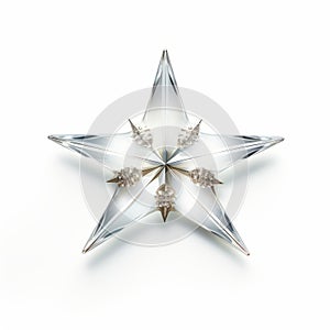 Baroque-inspired Silver Star On White Background