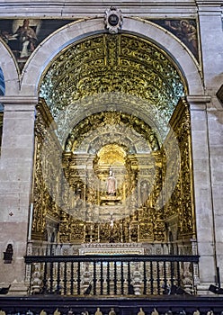 Baroque interior of the Jesuit Church of Saint Roch, Sao Roque in Bairro Alto, Lisbon, Portugal