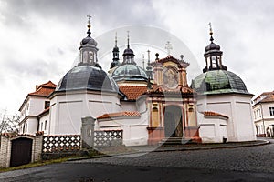 Baroque Klokoty church and cloister. Tabor city, Czech republic.