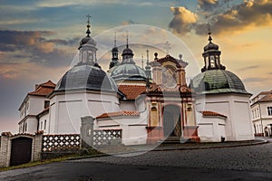 Baroque Klokoty church and cloister. Tabor city, Czech republic