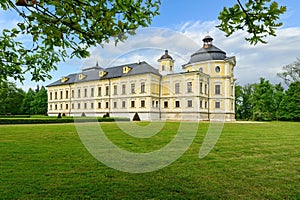 Baroque Kravare chateau near Opava city in Czech republic