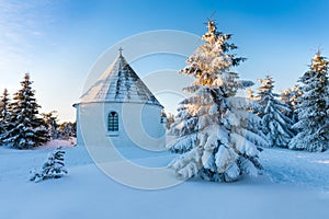 Baroque Kunstatska Kaple chapel, Jiraskova cesta, Orlicke hory, Eagle mountains, Rychnov nad Kneznou region near Hradec Kralove