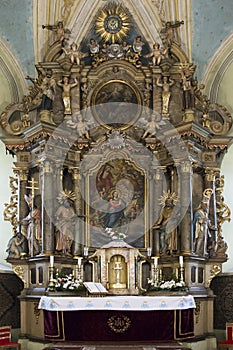 Baroque main altar in the Armenian Catholic Church in Gyergyoszentmiklos