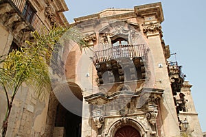baroque palace (cancelleria) in ragusa in sicily (italy) photo